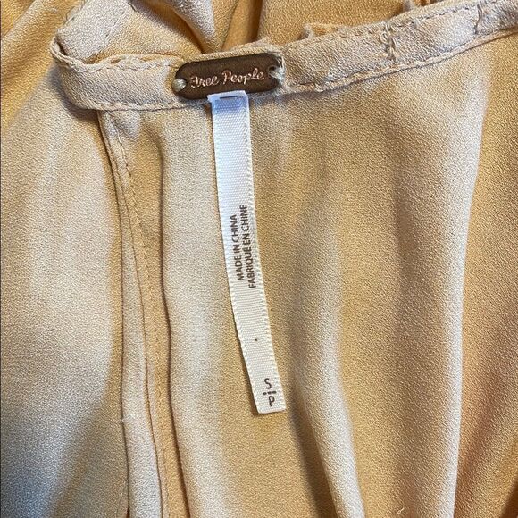 Free People The Soul Serene Peasant Blouse Yellow - Picture 3 of 9